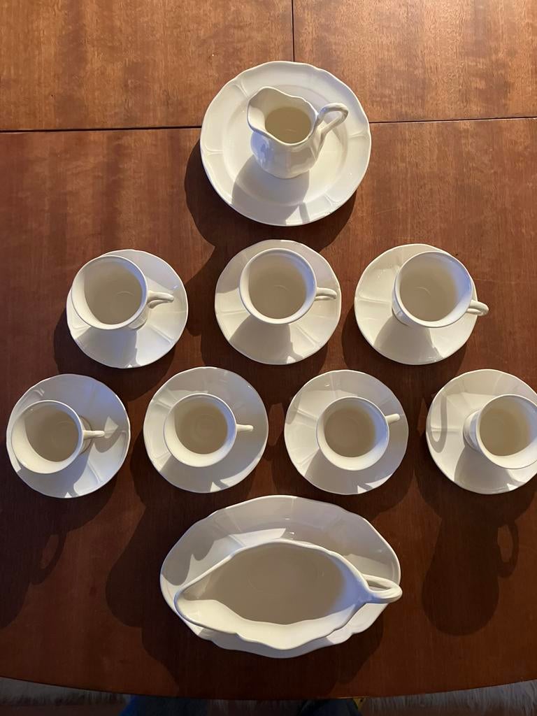 Wedgwood Queen’s Shape kop en schotels juskom melkkan bord, Ophalen of Verzenden