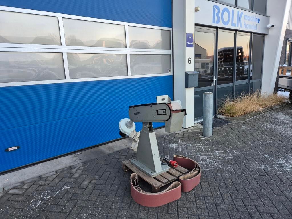 GRIMAX 150x2000mm Bandschuurmachine, Afzuiging, Schuurbanden, Danmark, Gebruikt, Bandschuurmachine, Info@bolkmachinehandel.nl