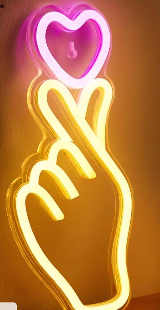 Neon Hart Hand  neon coffee en neon coffecup, Kunststof, Ophalen of Verzenden, Zo goed als nieuw, Modern