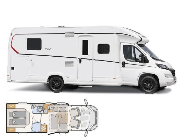 Dethleffs Trend T7057 DBL 2024 camper, Caravans en Kamperen, Ringverwarming, Koelkast, Fiat, Airbags