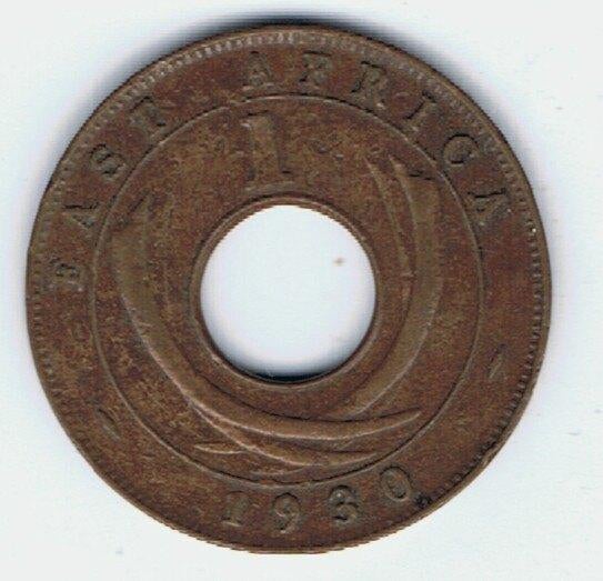 23-431 Oost Afrika 1 cent 1930, Ophalen of Verzenden, Overige landen, Losse munt