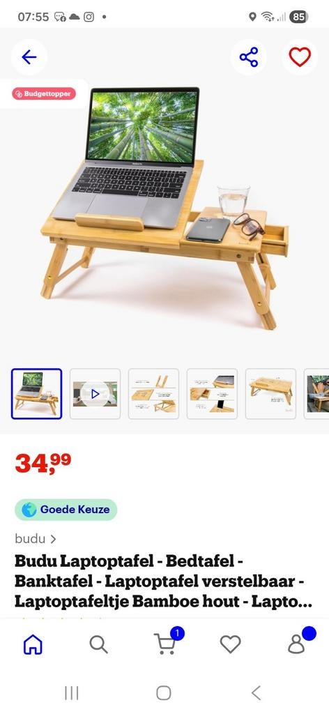 Bedtafel voor computer NIEUW, Ophalen of Verzenden, Nieuw