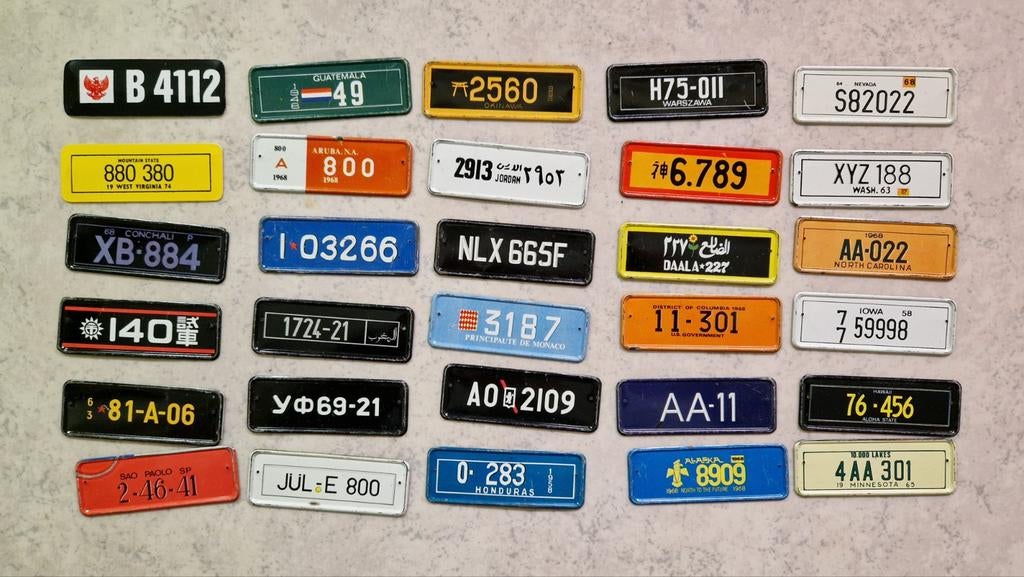 Collectie Miniatuur Nummerplaten, kentekenplaatjes, Verzamelen, Overige Verzamelen, Ophalen of Verzenden, Gebruikt
