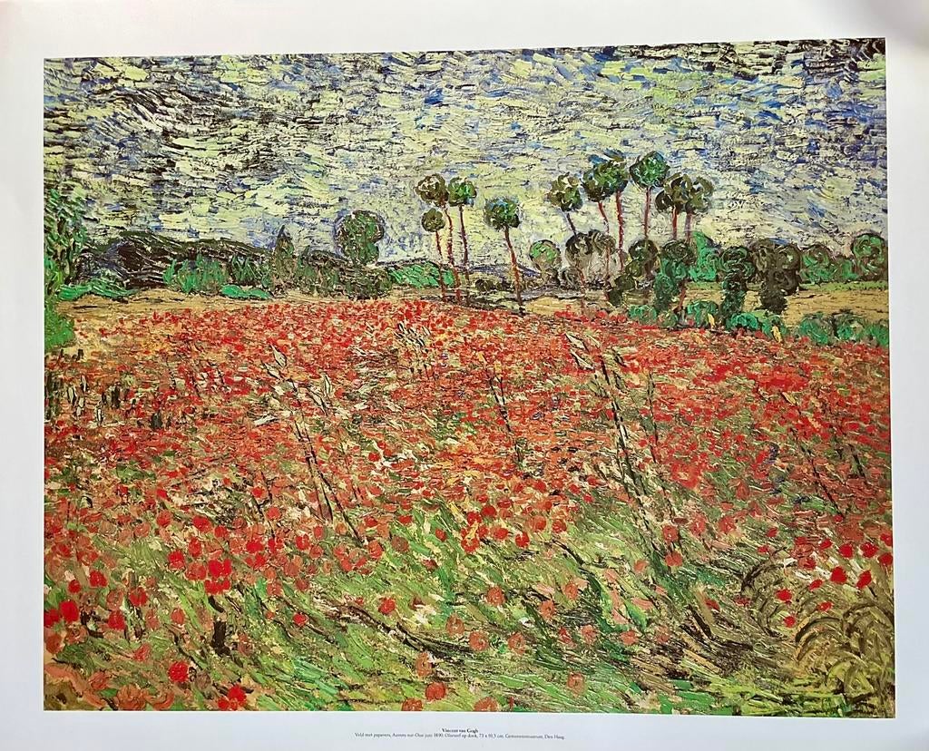 KUNST Vincent van Gogh, Veld met papavers, poster, Ophalen of Verzenden, Gebruikt