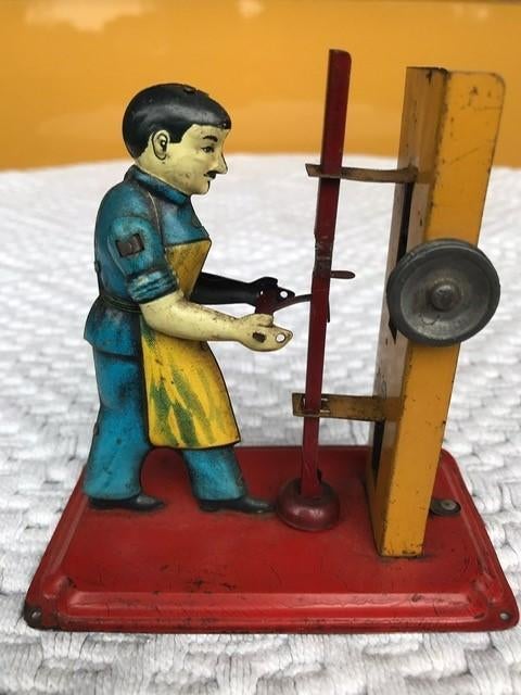 Aandrijfmodel voor stoommachines, man met hamer, Ophalen of Verzenden