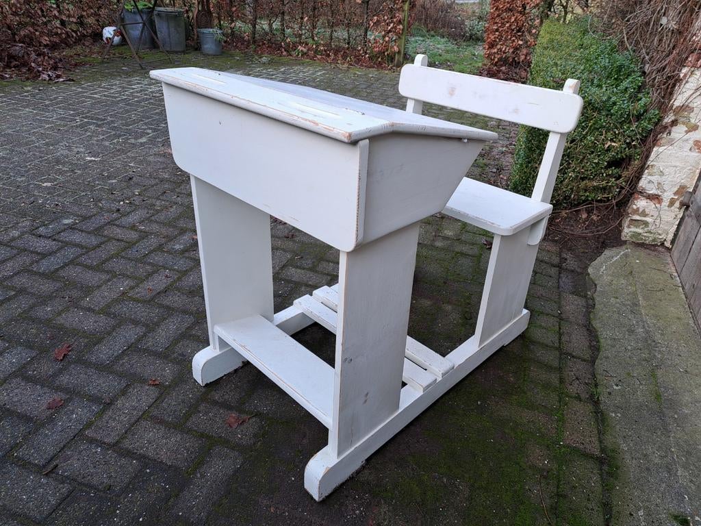 Oud schoolbankje, Antiek en Kunst, Antiek | Meubels | Stoelen en Banken, Ophalen