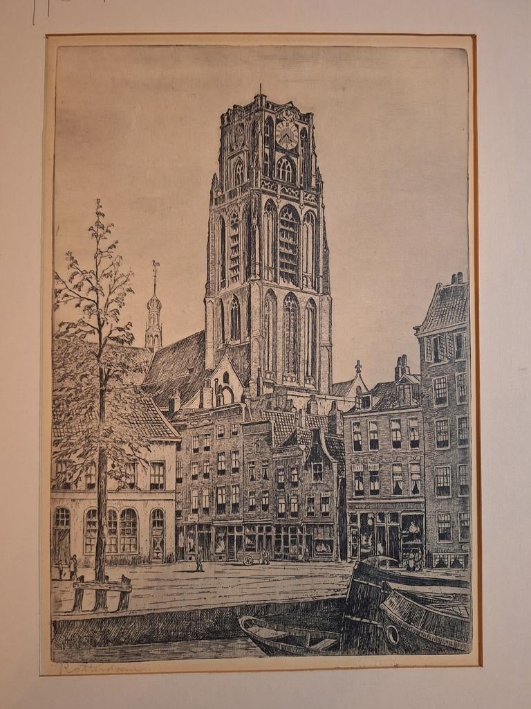 Ets van de Laurenskerk in Rotterdam, Ophalen of Verzenden