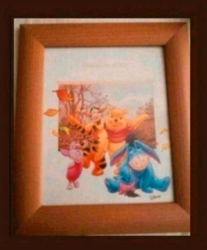Winnie de Pooh in grenen lijst, Ophalen of Verzenden, Winnie de Poeh of vrienden, Zo goed als nieuw