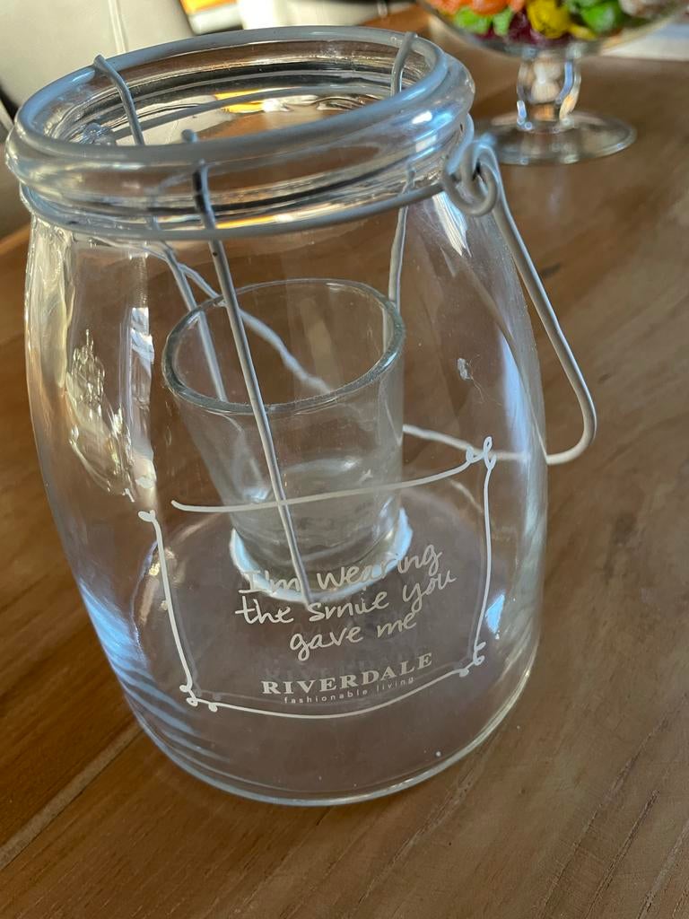 Riverdale Windlicht - Sfeervolle decoratie, Overige materialen, Wit, Ophalen of Verzenden, Zo goed als nieuw