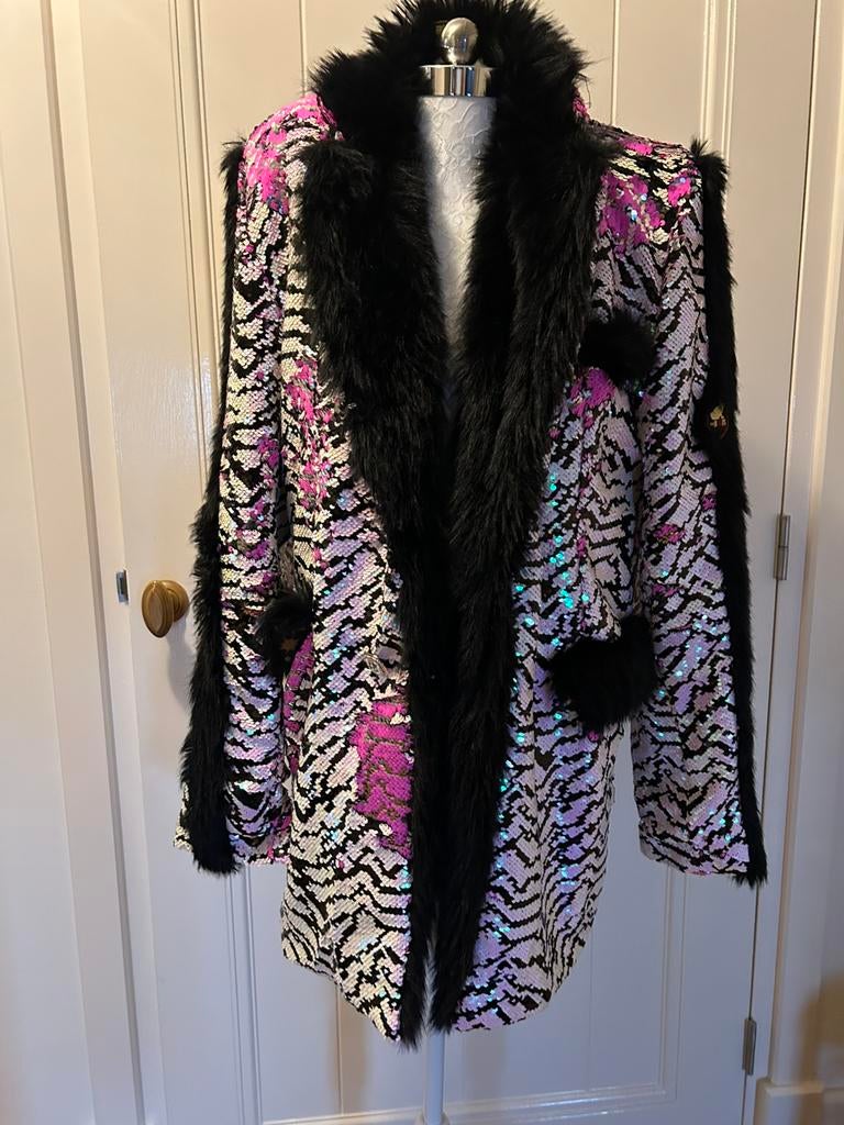 Hoofs pailetten jas heren carnaval, Overige maten, Ophalen of Verzenden, Kleding, Overige thema's