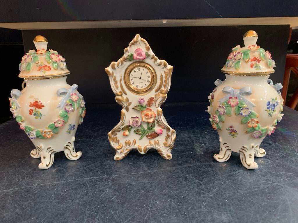 Dresden Porselein Set - 3 Delig - 14 cm, Ophalen of Verzenden