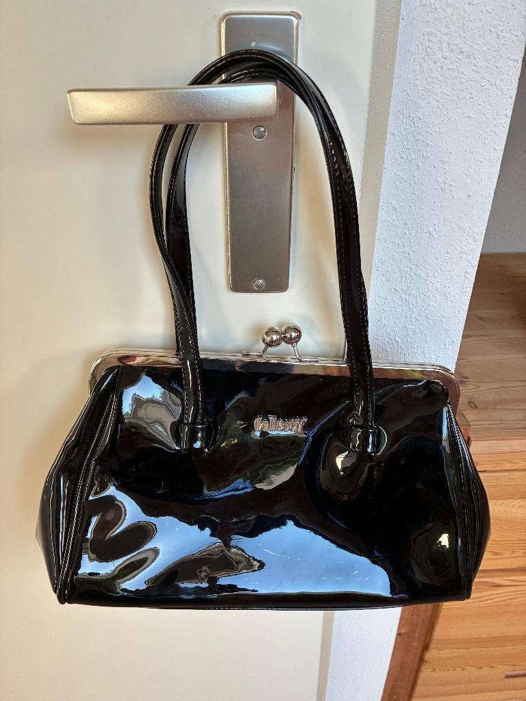 Collectif 'vintage inspired' handtas zwart lak, Ophalen of Verzenden, Nieuw, Zwart, Handtas