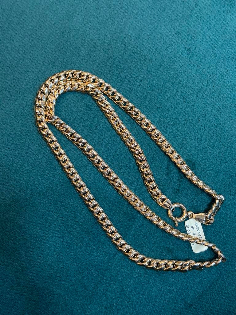 14KT Goud - 23.8 Gram - Ketting - CUBAN - 56 CM, Ophalen, Nieuw, Goud