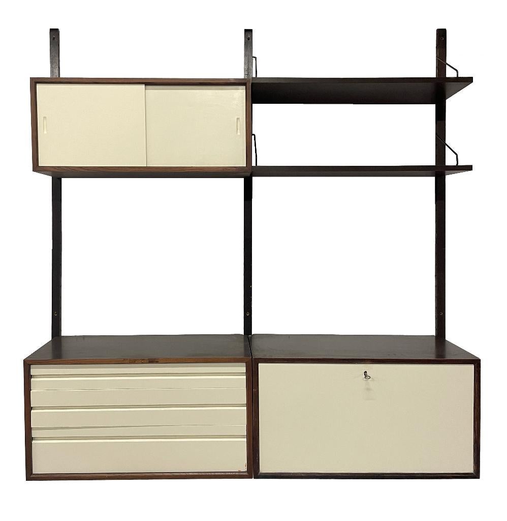 Vintage Poul Cadovius Royal System Wandsysteem Wengé, Gebruikt, Met klep(pen), Poul Cadovius, Minder dan 150 cm