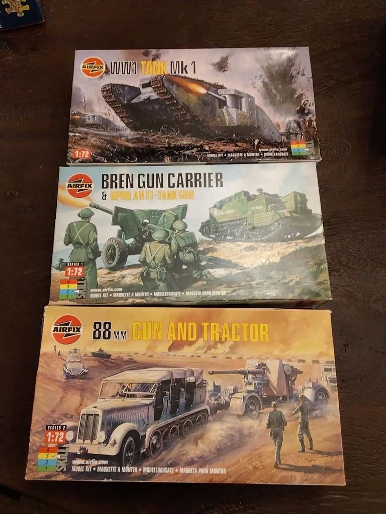 3 doosjes voertuigen van airfix, Ophalen, Tank, Groter dan 1:32, Nieuw
