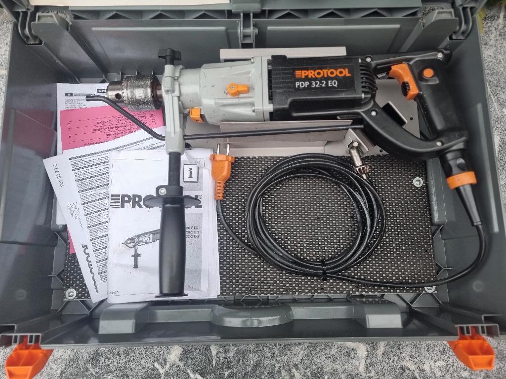 PROTOOL Dozenboormachine Diamantboor, 600 watt of meer, Ophalen of Verzenden, Variabele snelheid, Zo goed als nieuw