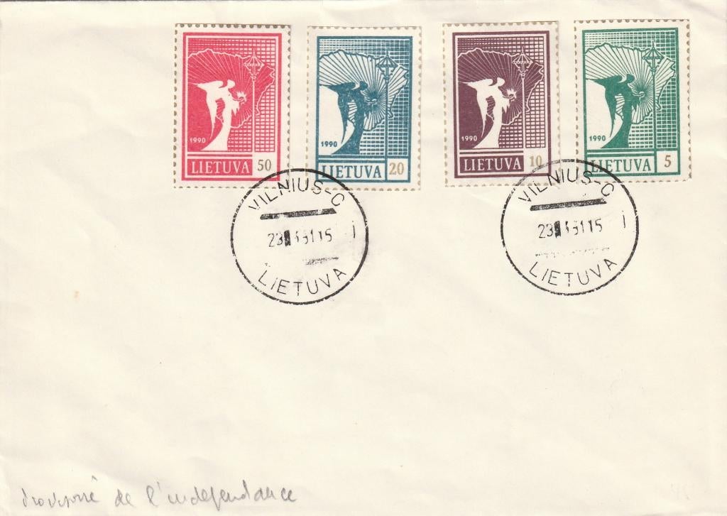 Poststuk uit Litouwen 1990 opgelopen. Zie afbeelding., Ophalen of Verzenden, Envelop