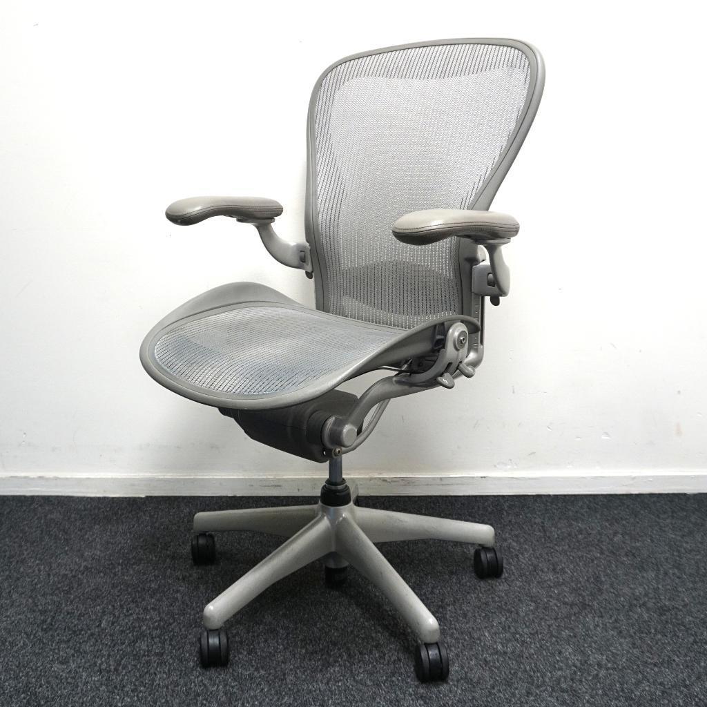 Herman Miller Aeron type C Bureaustoel |Ergonomisch|Titanium, Gebruikt, Overige kleuren, -, -