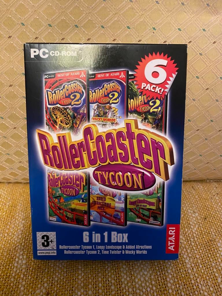 PC Game: RollerCoaster Tycoon 1 en 2 (6-Pack)  (Atari), 1 speler, Ophalen of Verzenden, Zo goed als nieuw, Vanaf 3 jaar