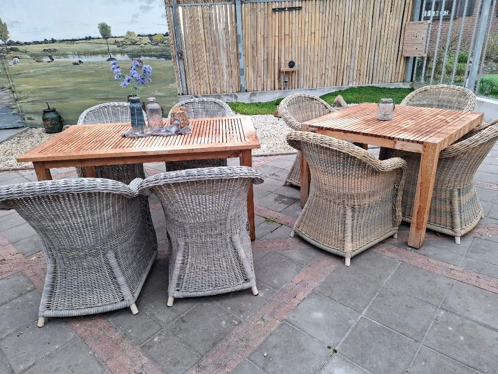 Teakhout tuinsets te koop van merk Hartman, Tuin en Terras, Tuinsets en Loungesets, Gebruikt, Tuinset, Teakhout, 8 zitplaatsen