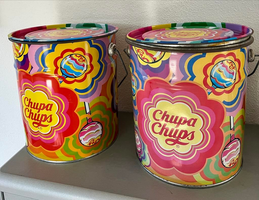 Chupa Chups blikken emmers, Ophalen of Verzenden, Zo goed als nieuw