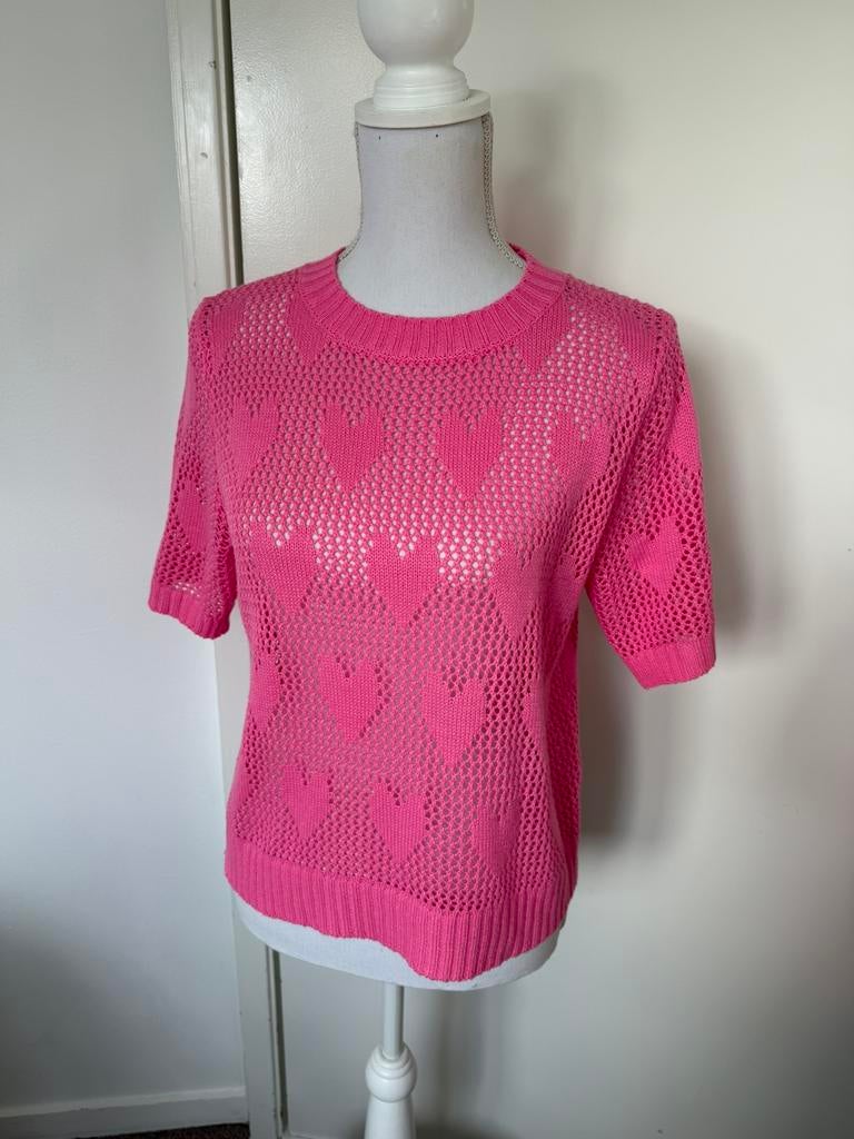 NIEUW roze shirtje met hartjes, Maat 38/40 (M), Verzenden, Nieuw, Korte mouw