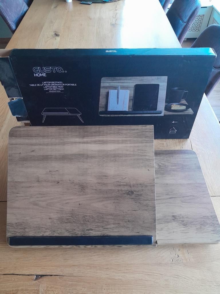Gusta Home Laptoptafel / Laptopstandaard - Houtlook, Ophalen of Verzenden, Zo goed als nieuw