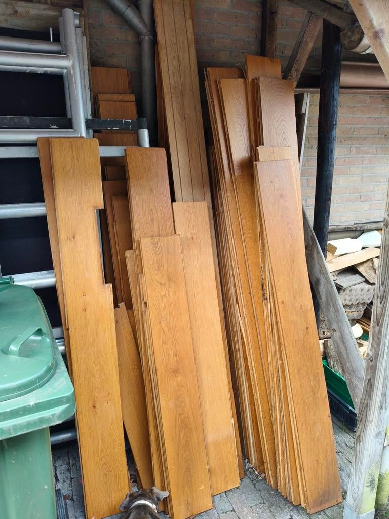 Massief eikenhouten vloerdelen., Minder dan 25 mm, Eiken, Ophalen of Verzenden, Plank