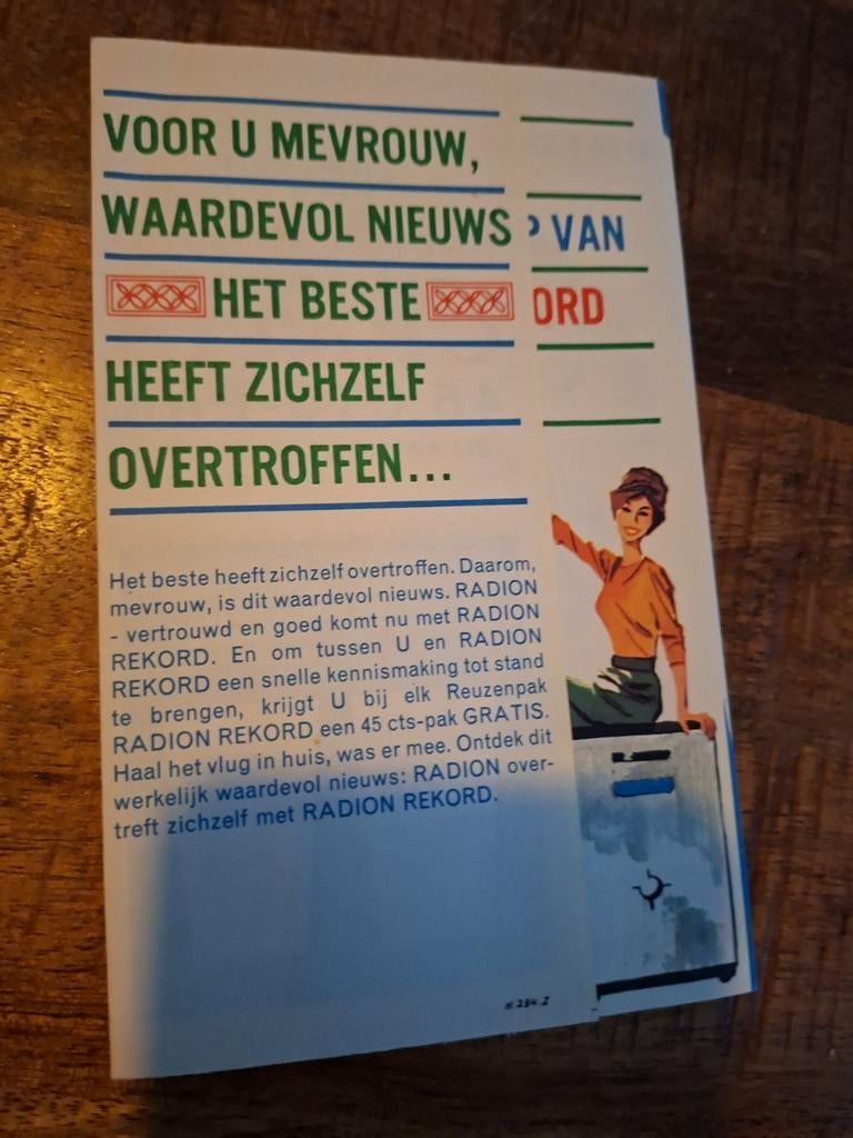 Radion spaarkaart uit de jaren '50/'60, Verzamelen, Merken en Reclamevoorwerpen, Ophalen of Verzenden
