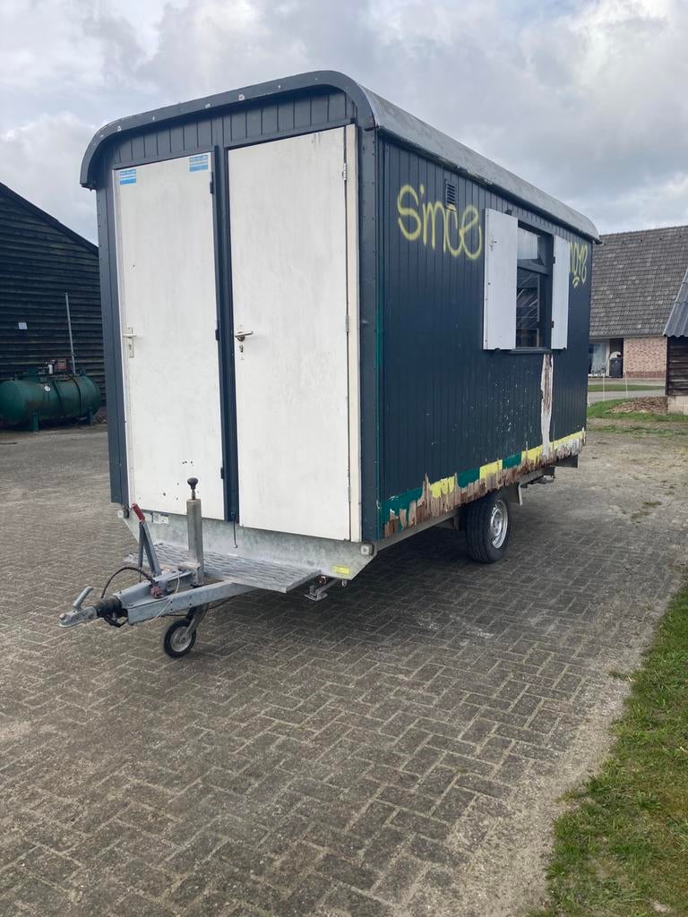 Schaftkeet - pipowagen, Doe-het-zelf en Verbouw, Bouwketen en Schaftketen, Ophalen, Gebruikt