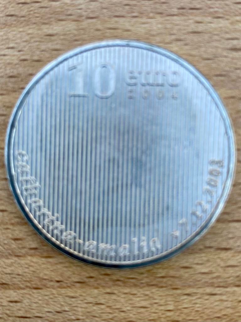 Zilveren €10 munt Amalia (2004), Postzegels en Munten, Ophalen of Verzenden, Koningin Beatrix, Euro's, Zilver