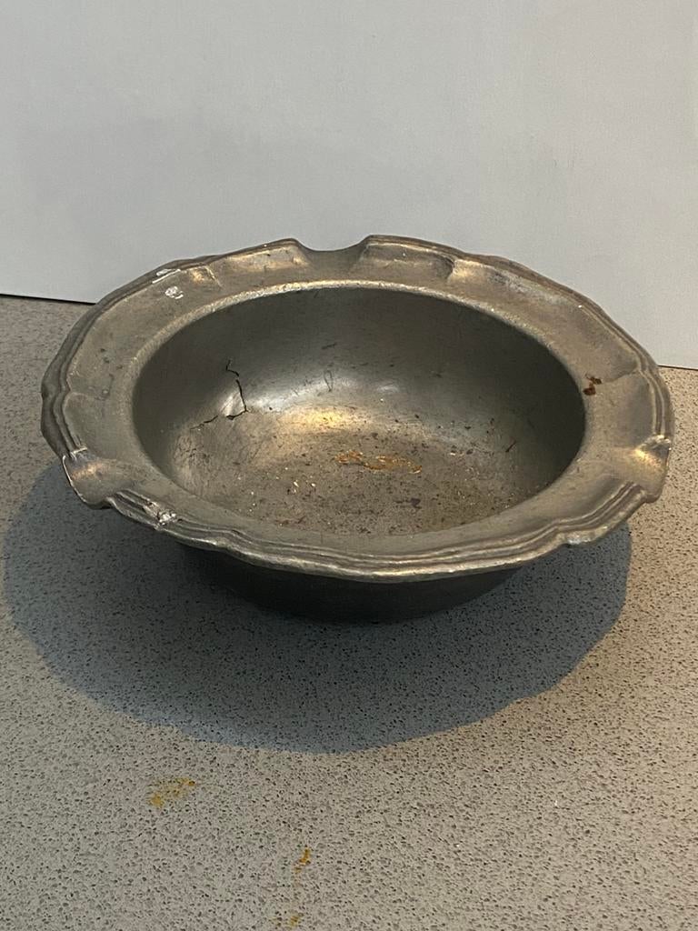 Asbak, tin, Ophalen of Verzenden