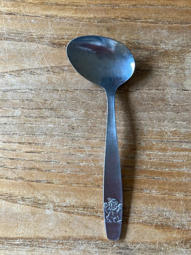 Dwarslepel kinderlepel rvs Lucky Baby clown, Ophalen of Verzenden