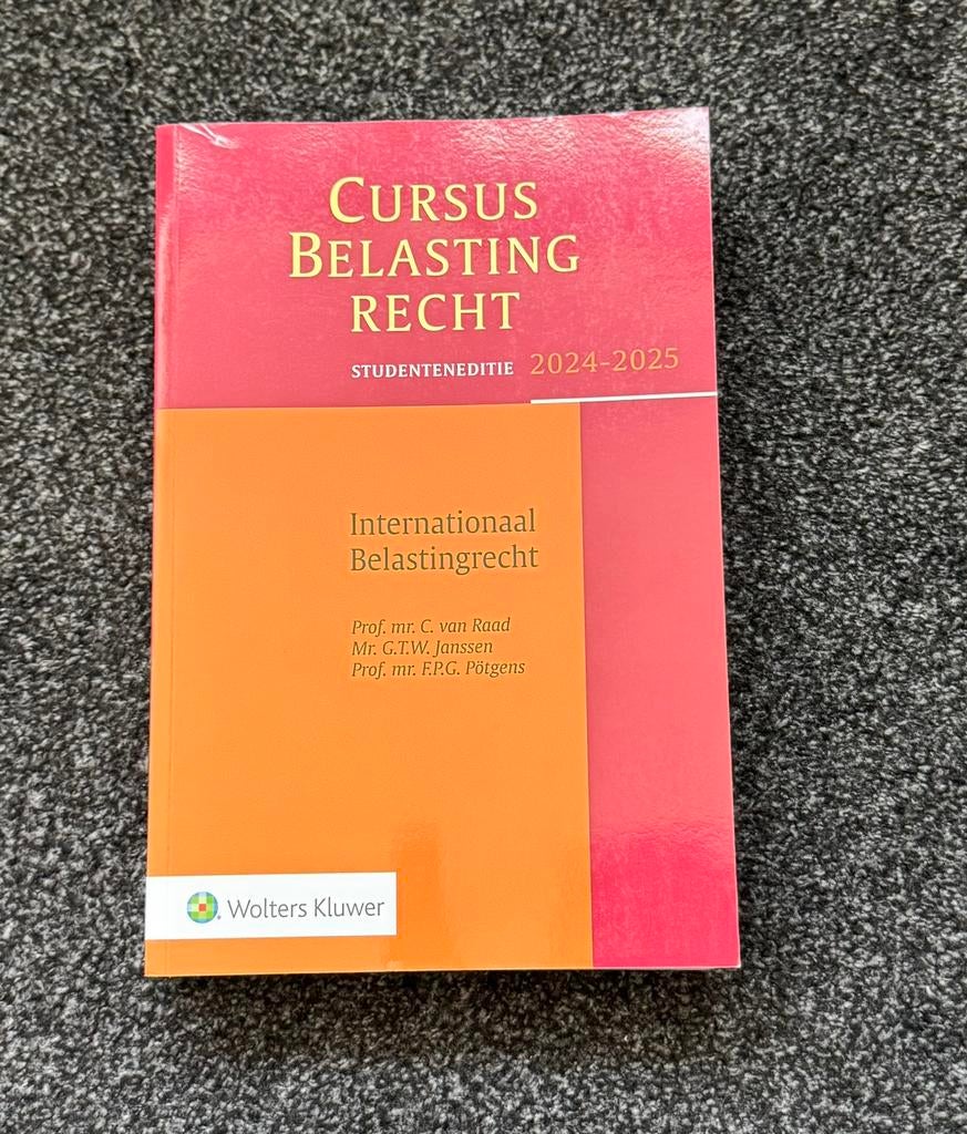 Studenteneditie Cursus Belastingrecht Internationaal 2024/25, Boeken, Studieboeken en Cursussen, Zo goed als nieuw, WO, Ophalen of Verzenden