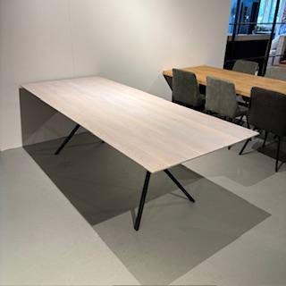 Eetkamertafel eiken hout white lak 240x100cm, Ophalen, Eikenhout, 200 cm of meer, 50 tot 100 cm