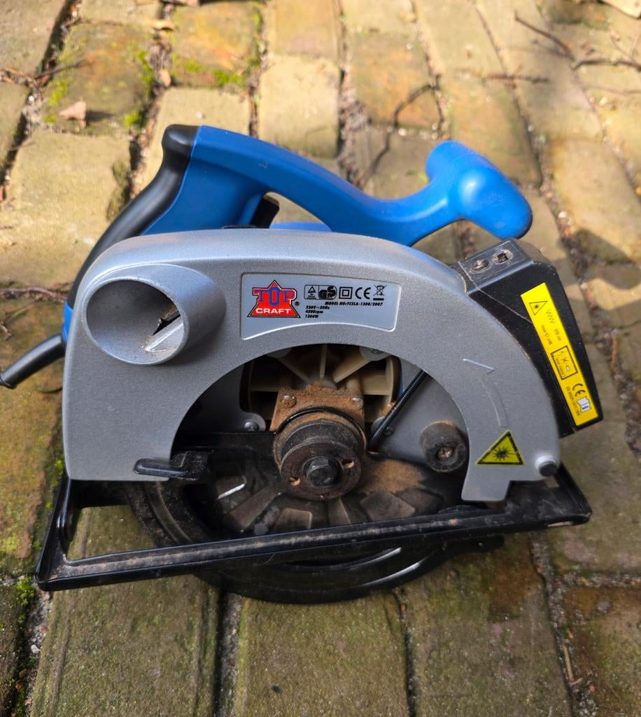 Topcraft Cirkelzaag - Uitstekende staat, Doe-het-zelf en Verbouw, Ophalen, Cirkelzaag, Topcraft, 600 tot 1200 watt