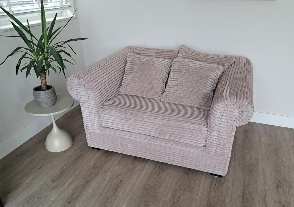 Rofra sacramento loveseat taupe, bank beige bankje, Ophalen, 100 tot 125 cm, Tweepersoons, Zo goed als nieuw