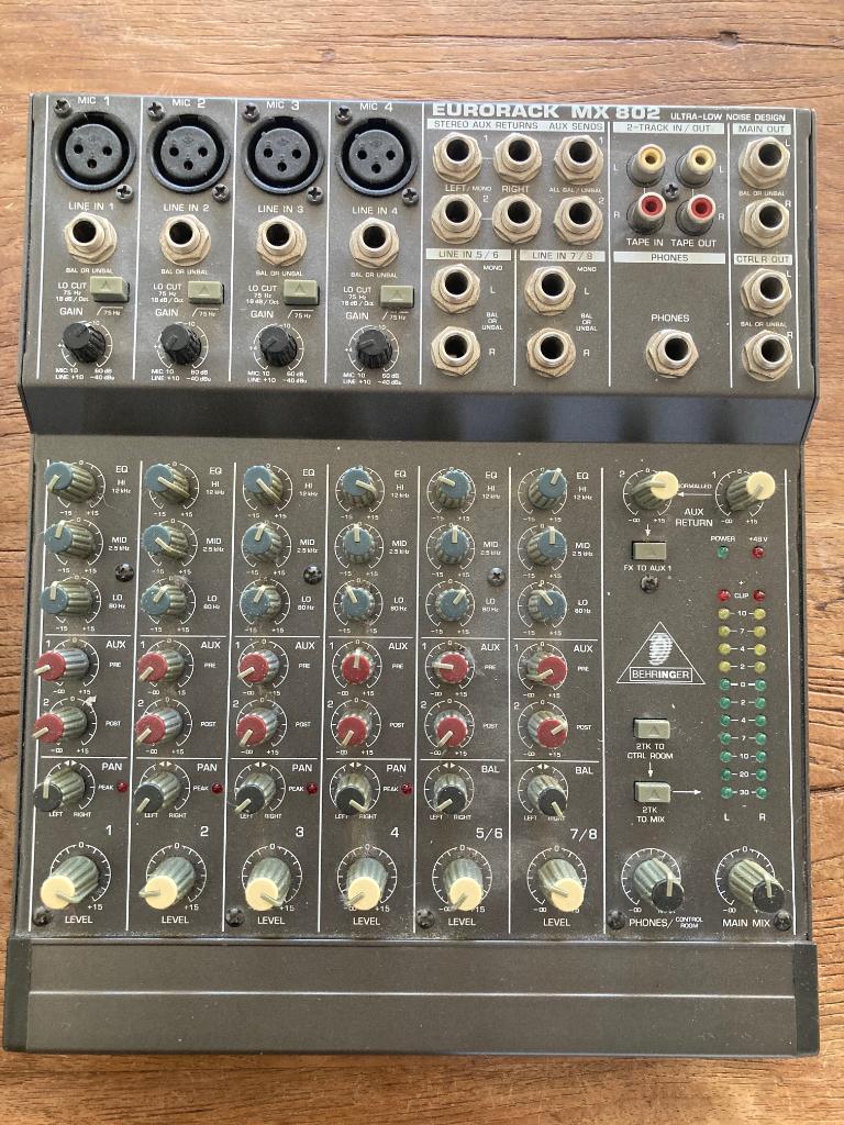 Behringer MX802 Eurorack, Ophalen, Gebruikt, 5 tot 10 kanalen, Microfooningang