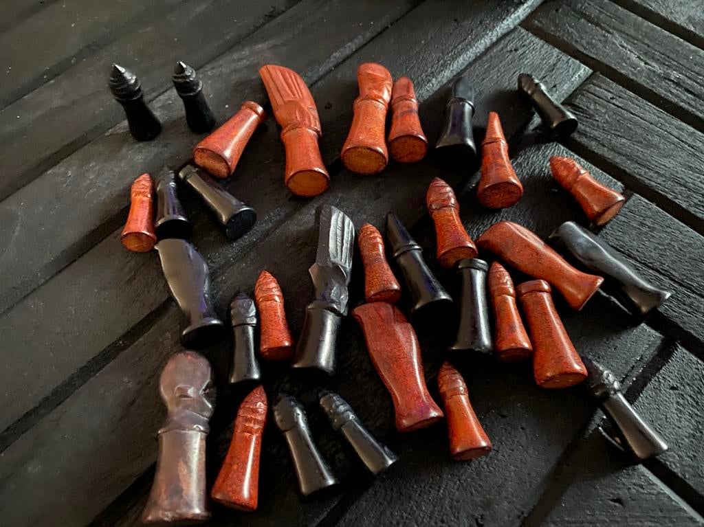 Schaakspel oude natuursteen schaakstenen, Hobby en Vrije tijd, Gezelschapsspellen | Bordspellen, Ophalen of Verzenden, Zo goed als nieuw