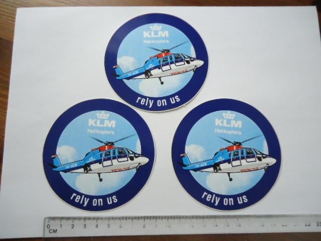 sticker oud KLM HELI helicopter rely helikopter luchtvaart 3, Verzenden, Zo goed als nieuw, Bedrijf of Vereniging