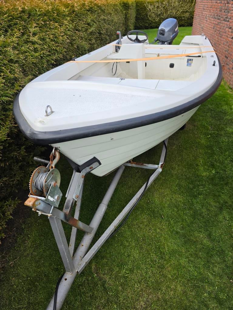 Crescent 465 Console visboot Yamaha 15pk 4-takt en trailer, Ophalen, 10 tot 30 pk, Gebruikt, 3 tot 6 meter