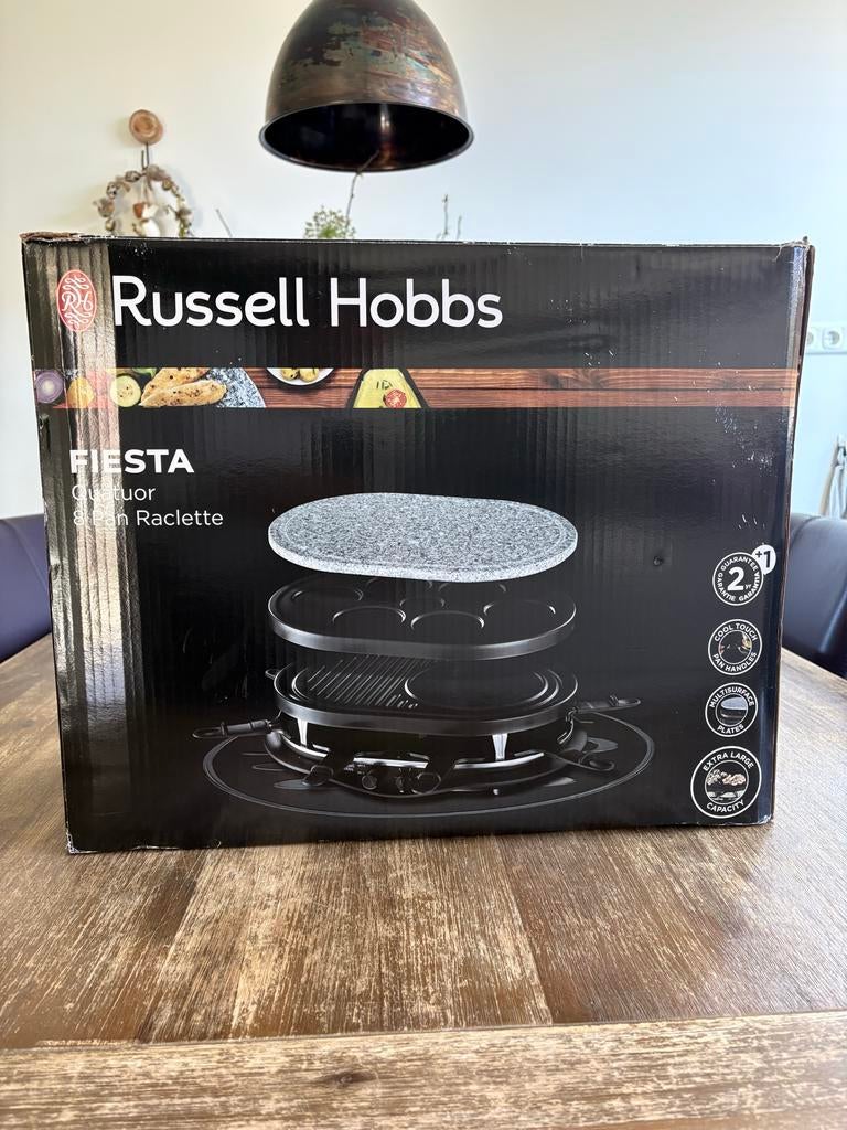 Russell Hobbs Fiesta Quatuor 8 Pan Raclette, Ophalen, Gebruikt, 8 personen of meer