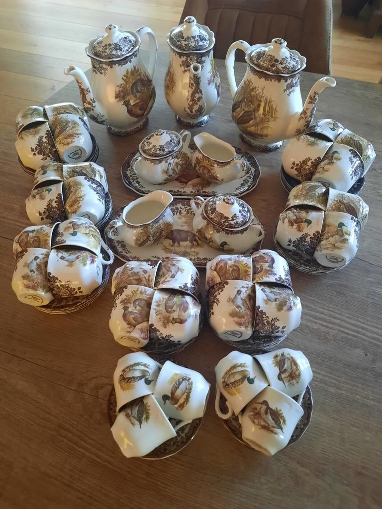 The Royal Worcester Palissy game oud Engels koffieservies, Ophalen of Verzenden, Zo goed als nieuw, Overige stijlen, Kop(pen) en/of Schotel(s)