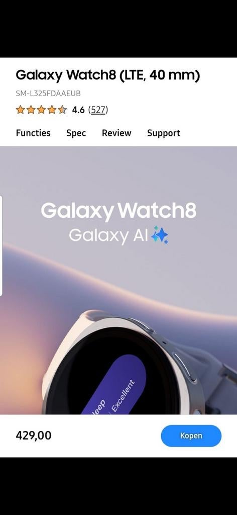 Samsung Galaxy Watch8 LTE Bluetooth Wifi GPS, Zwart, Nieuw, Ophalen of Verzenden, Samsung