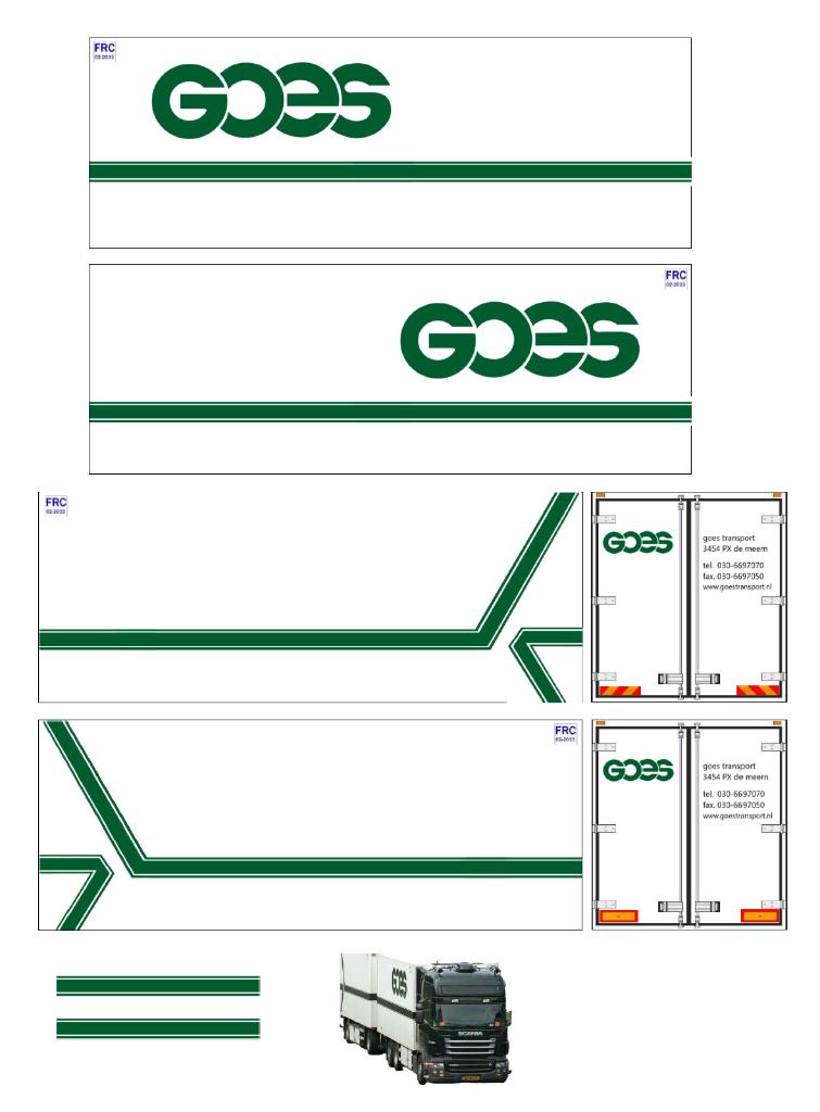 Vrachtauto decal 1:50 Goes transport De Meern ( combi ), Verzenden, Nieuw, Bus of Vrachtwagen, Overige merken