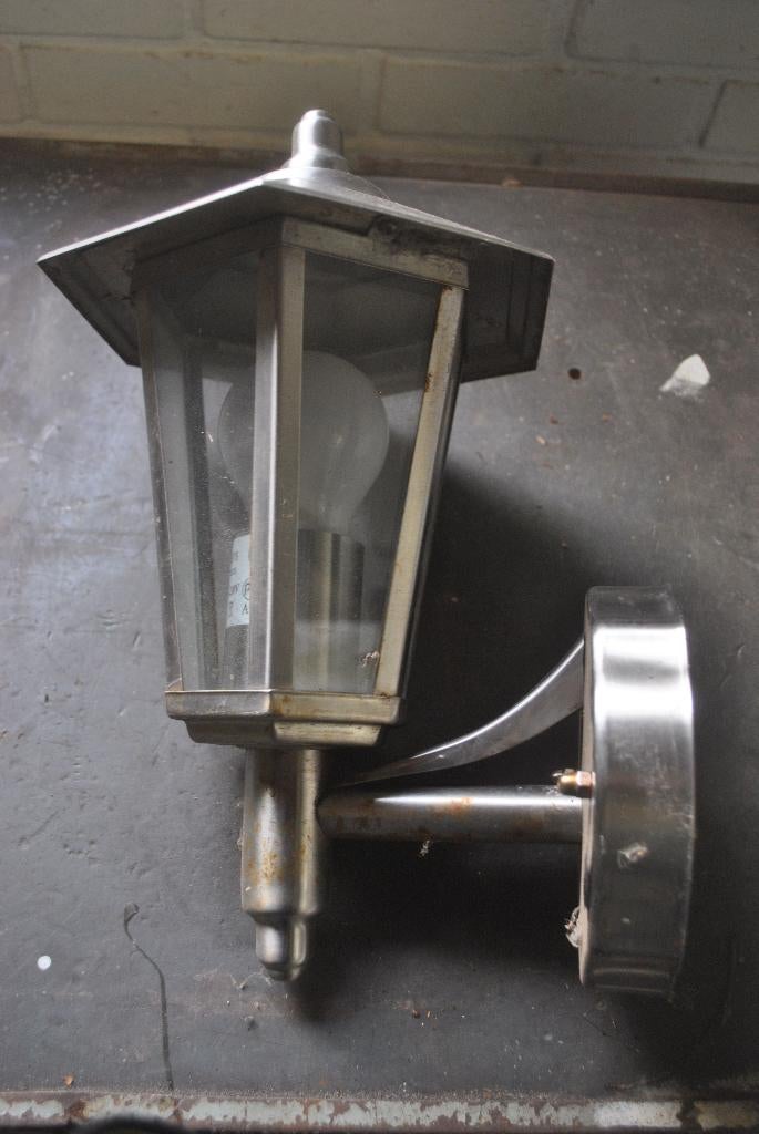 Buitenlamp, rvs, Wandlamp, Ophalen of Verzenden, Rvs, 50 tot 250 watt