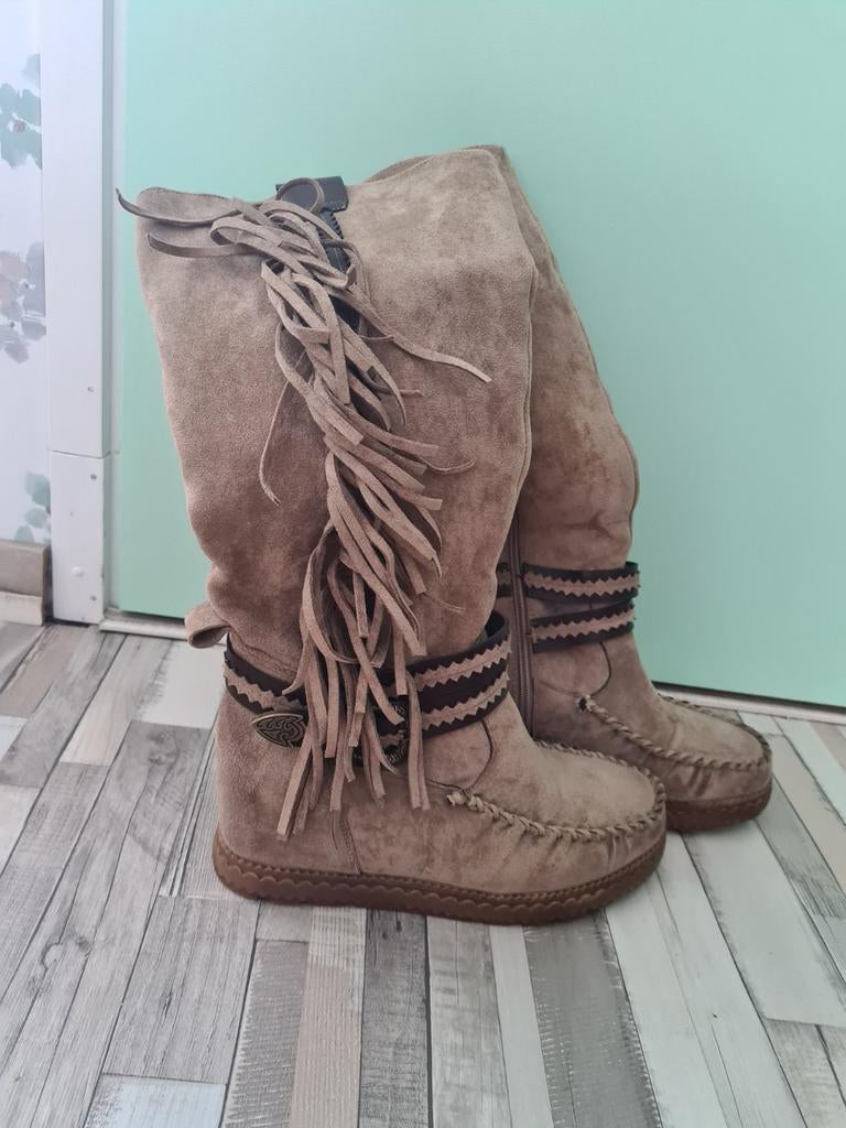 Laarzen Ibiza style, Kleding | Dames, Hoge laarzen, Bruin, Ophalen of Verzenden, Zo goed als nieuw