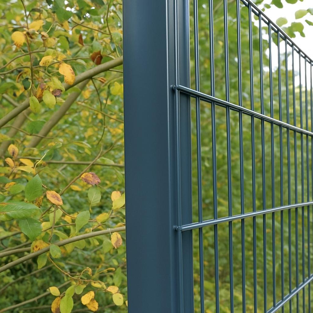 Promo! 22m dubbelstaaf draadpanelen 200cm hoog antra + palen, Tuin en Terras, Ophalen, Nieuw, IJzer