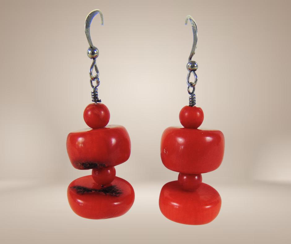 Mooie herbruikt antieke BLOEDKORALEN oorbellen!, Sieraden, Tassen en Uiterlijk, Oorbellen, Overige materialen, Hangers, Verzenden