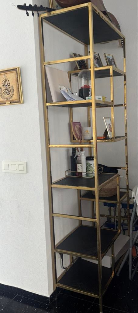 Gouden kast van Richmond Interiors - Zo goed als nieuw, Huis en Inrichting, Kasten | Boekenkasten, Ophalen, Met plank(en), 200 cm of meer